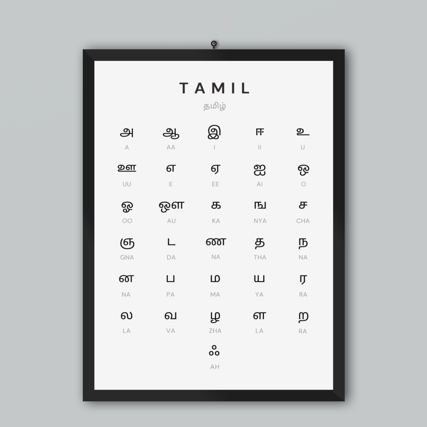 Tamil Alphabet Poster